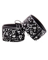 Shots Ouch Love Street Art Fashion Printed Ankle Cuffs - Black - Naughtyaddiction.com
