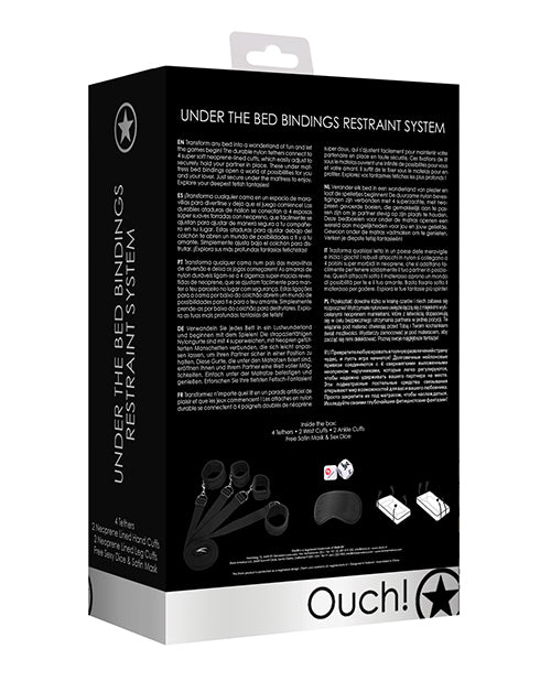 Shots Ouch Bed Restraint System - Black - Naughtyaddiction.com