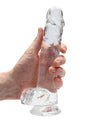 Shots Realrock Realistic Crystal Clear 8" Dildo W-balls - Transparent Clear - Naughtyaddiction.com