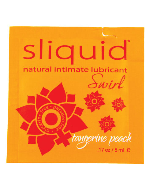 Sliquid Naturals Swirl Lubricant Pillow - .17 Oz Peach - Naughtyaddiction.com