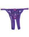Scalloped Embroidery Crotchless Panty Purple O-s - Naughtyaddiction.com