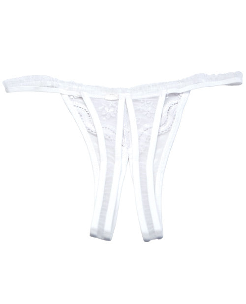 Scalloped Embroidery Crotchless Panty White O-s - Naughtyaddiction.com