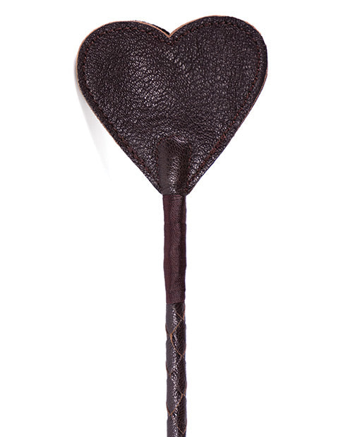 Spartacus Heart Crop - Brown Leather - Naughtyaddiction.com