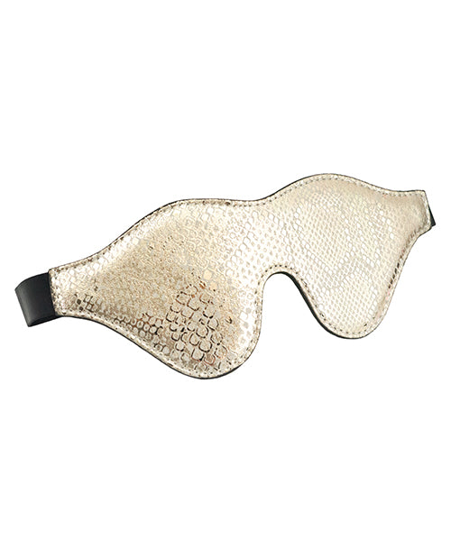 Spartacus Blindfold W-leather - White Snakeskin Micro Fiber - Naughtyaddiction.com