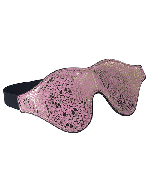 Spartacus Blindfold W-leather - Pink Snakeskin Micro Fiber - Naughtyaddiction.com