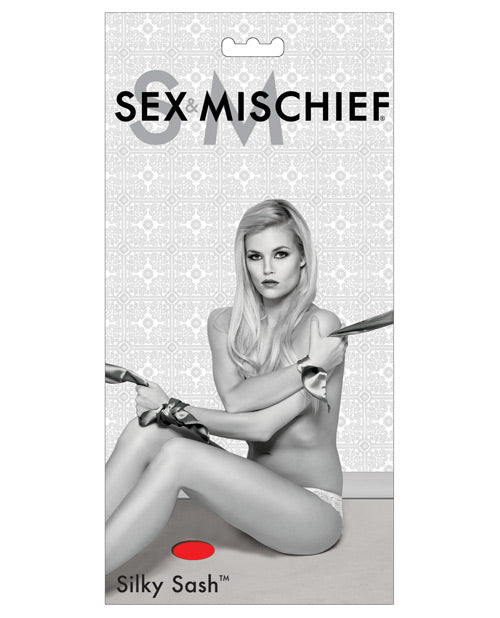 Sex & Mischief Silky Sash Restraints - Red - Naughtyaddiction.com