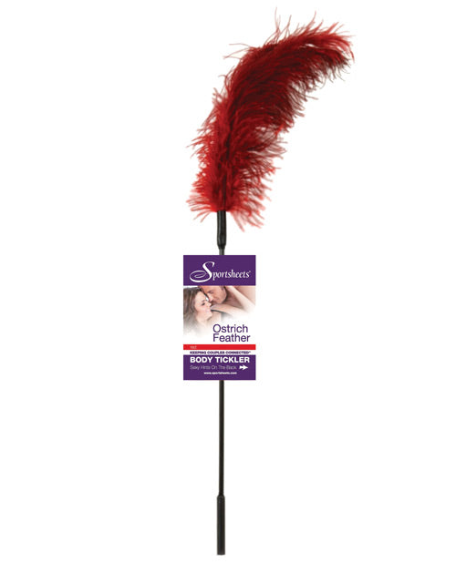 Sportsheets Body Tickler Ostrich Feather - Red - Naughtyaddiction.com
