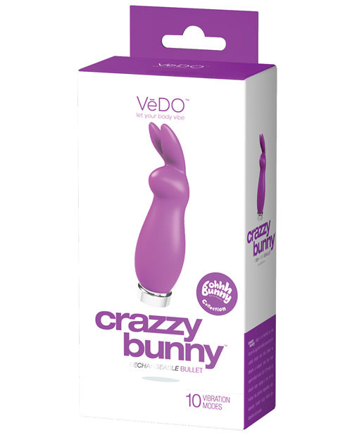 Vedo Crazzy Bunny Rechargeable Bullet - Perfectly Purple - Naughtyaddiction.com