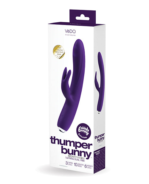 Vedo Thumper Bunny Rechargeable Dual Vibe - Deep Purple - Naughtyaddiction.com