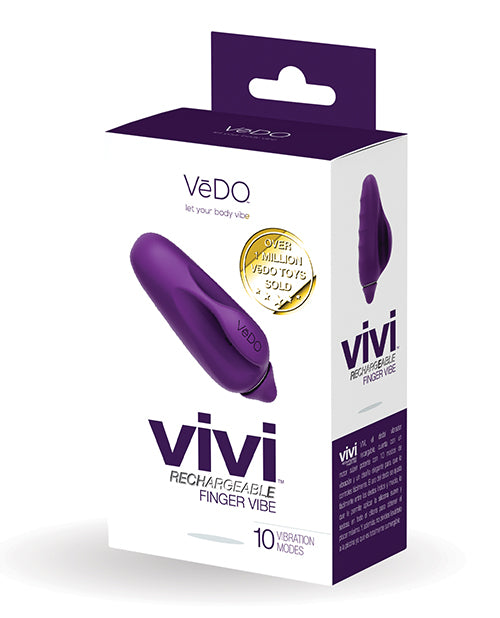 Vedo Vivi Rechargeable Finger Vibe - Deep Purple - Naughtyaddiction.com