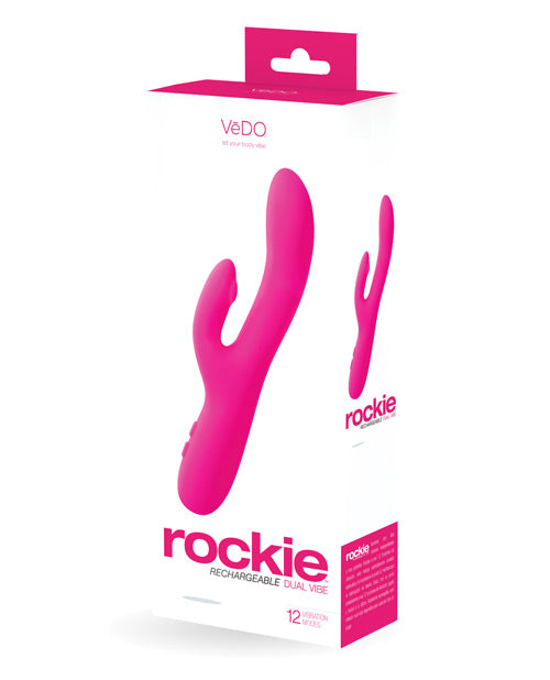 Vedo Rockie Rechargeable Dual Vibe - Foxy Pink - Naughtyaddiction.com