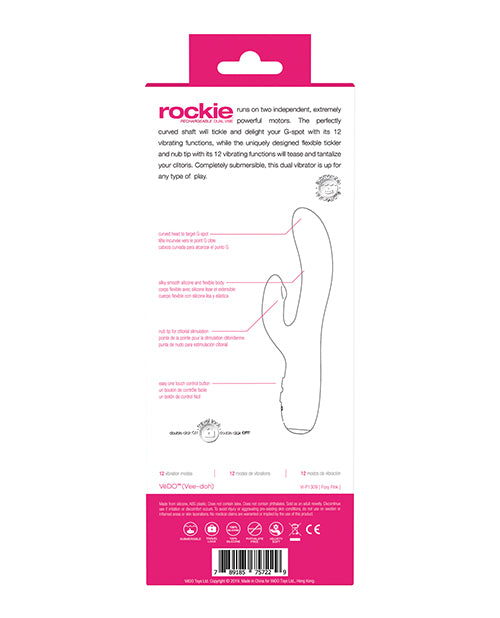 Vedo Rockie Rechargeable Dual Vibe - Foxy Pink - Naughtyaddiction.com