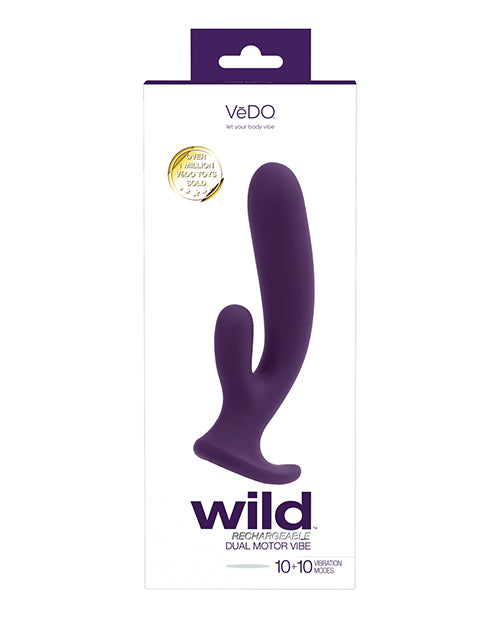 Vedo Wild Rechargeable Dual Vibe - Purple - Naughtyaddiction.com