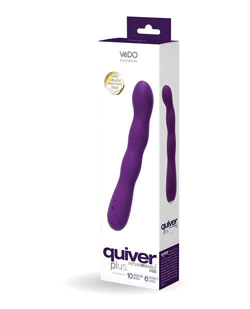 Vedo Quiver Plus Rechargeable Vibe - Deep Purple - Naughtyaddiction.com