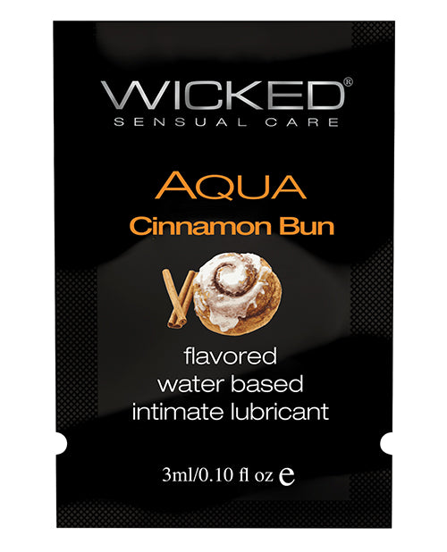 Wicked Sensual Care Aqua Water Based Lubricant - .1 Oz Cinnamon Bun - Naughtyaddiction.com