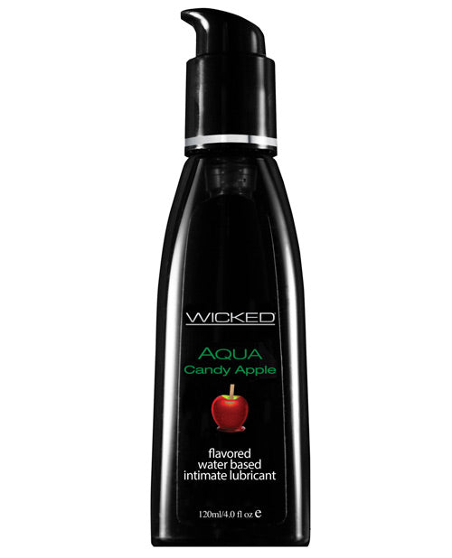Wicked Sensual Care Aqua Water Based Lubricant - 4 Oz Candy Apple - Naughtyaddiction.com