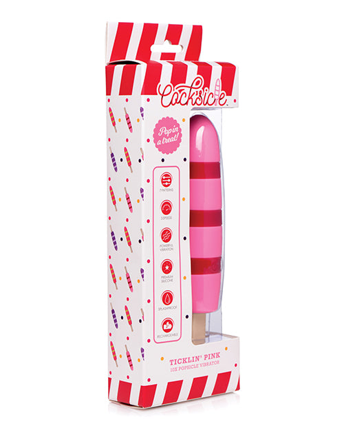 Cocksicle Fizzin 10x Silicone Rechargeable Vibrator - Pink - Naughtyaddiction.com