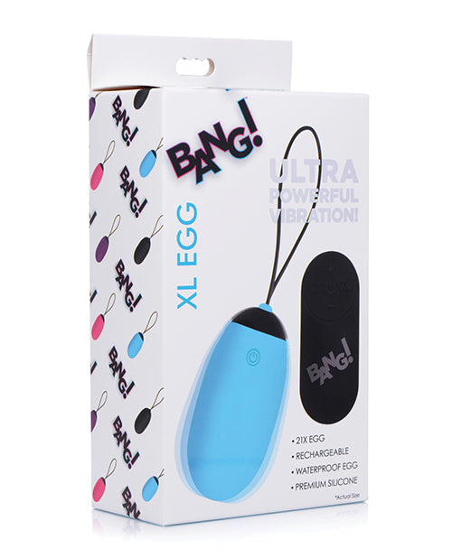 Bang! Xl Vibrating Egg - Blue - Naughtyaddiction.com