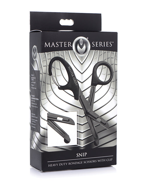 Master Series Snip Heavy Duty Bondage Scissors W-clip - Black - Naughtyaddiction.com