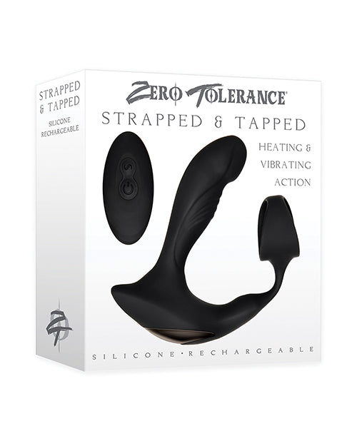 Zero Tolerance Strapped & Tapped Rechargeable Prostate Vibrator - Black - Naughtyaddiction.com