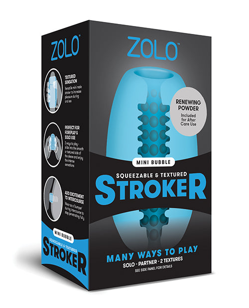Zolo Mini Bubble Stroker - Blue - Naughtyaddiction.com