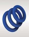 Zolo Extra Thick Silicone Cock Rings - Blue Pack Of 3 - Naughtyaddiction.com